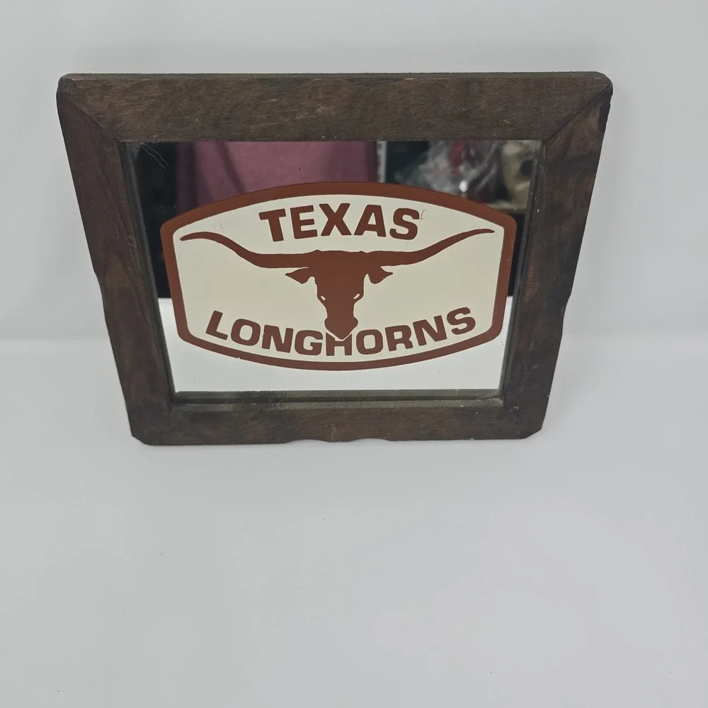 texas longhorns Glass Mirror Sign 12x10